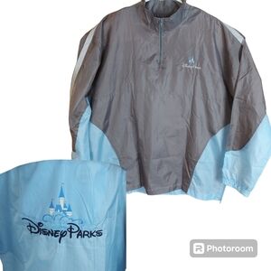 Disney Parks UNISEX Windbreaker Rain Jacket XL XXL Pullover Vented 1/4 zip
